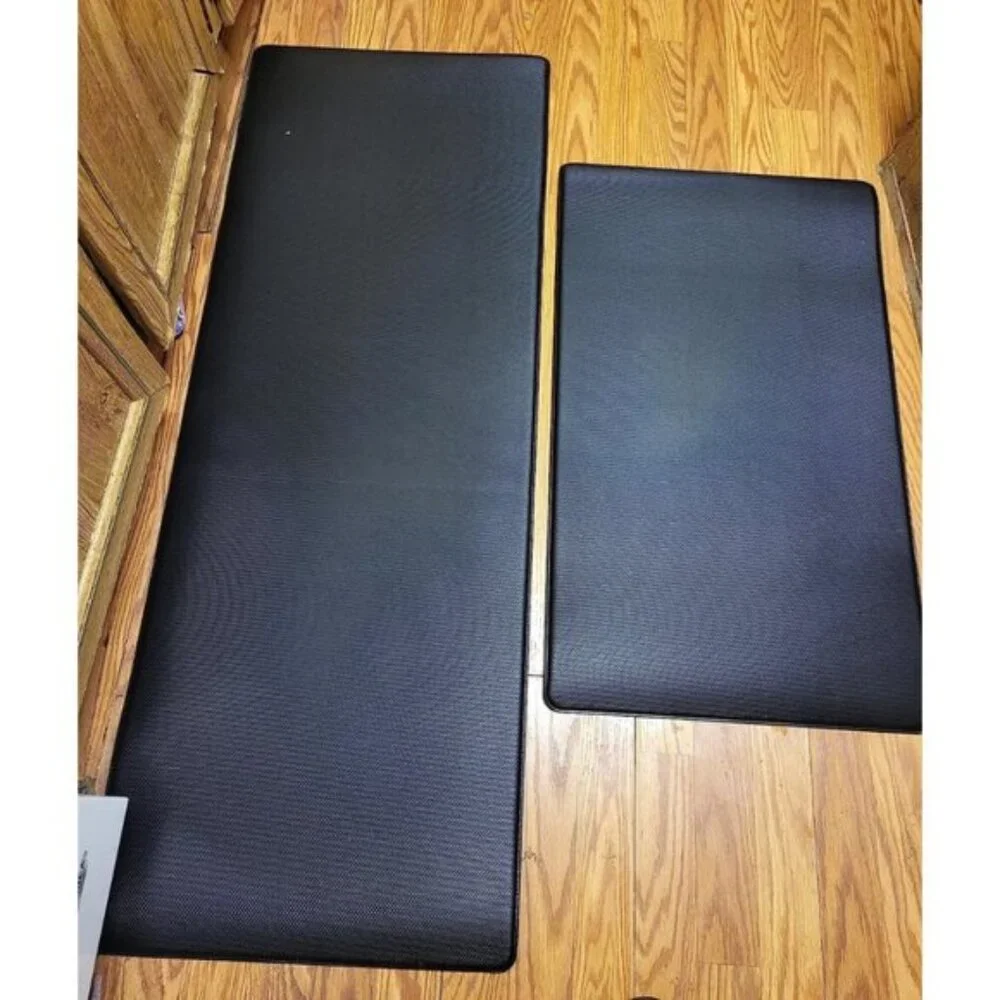 2 PCS Non Slip Kitchen Rugs Cushioned Anti Fatigue Kitchen Mats - Black
